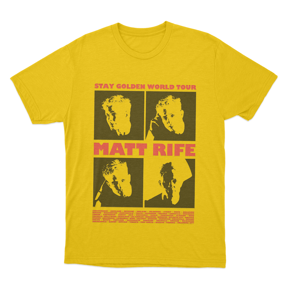 Matt Rife Stay Golden Tour Unisex T Shirt Yellow Matt Rife Stay Golden Tour Unisex T Shirt Yellow
